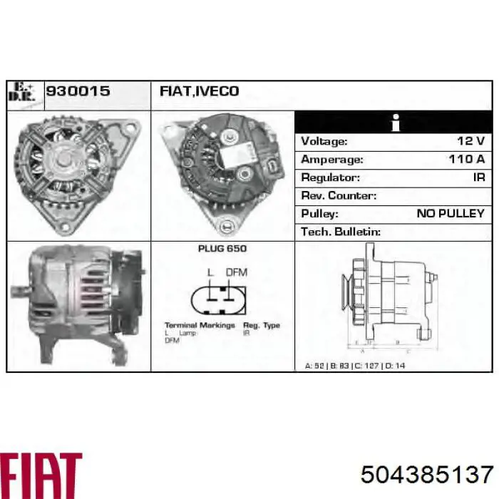 1986A01086 Bosch alternador