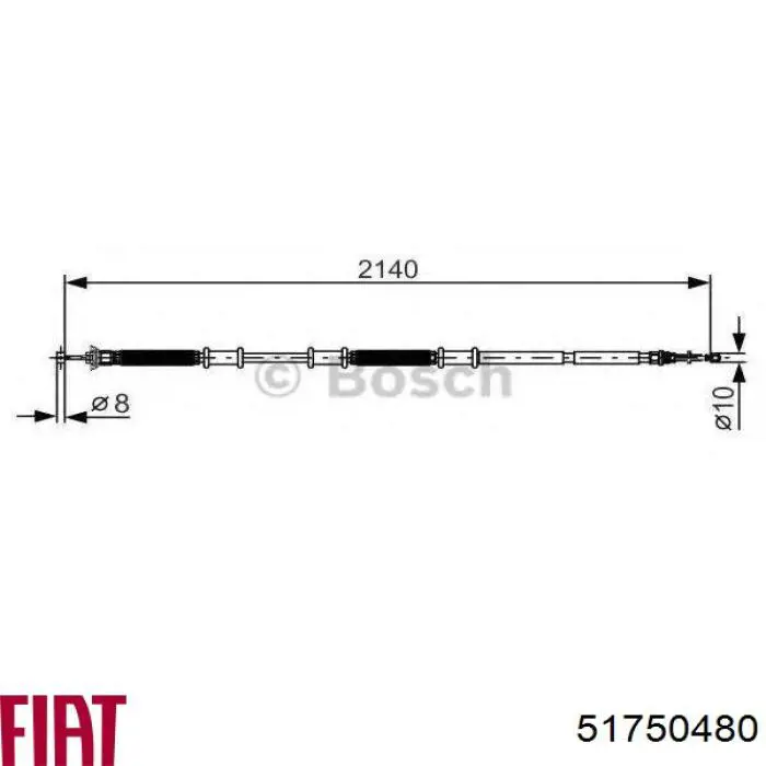 51750480 Fiat/Alfa/Lancia cable de freno de mano trasero derecho