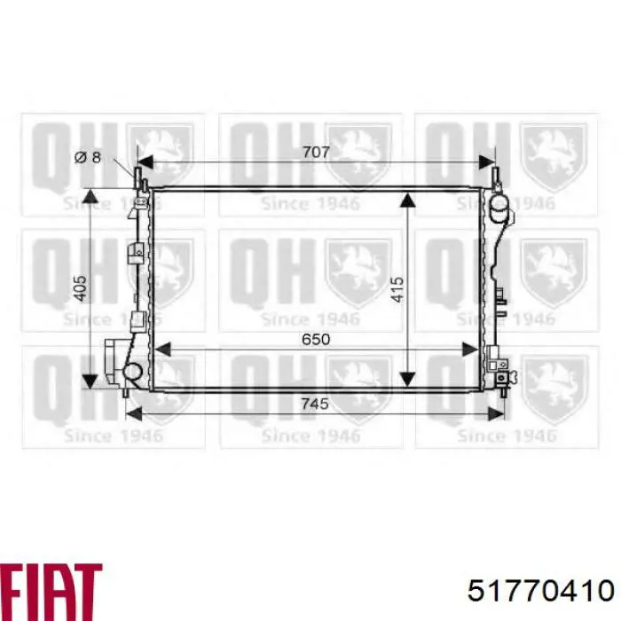 51770410 Fiat/Alfa/Lancia radiador refrigeración del motor