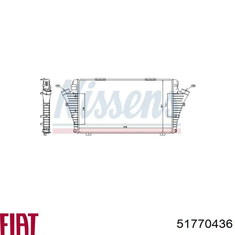 51770436 Fiat/Alfa/Lancia radiador de aire de admisión