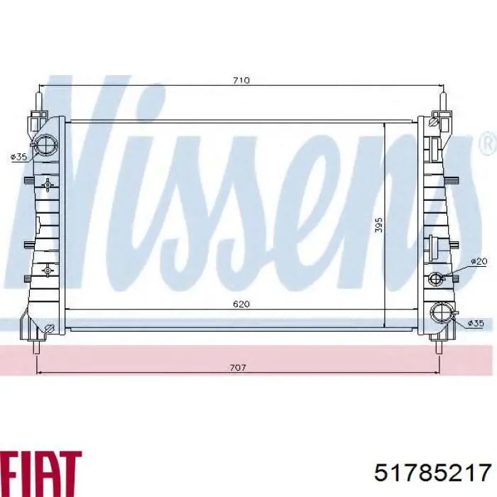 51785217 Fiat/Alfa/Lancia radiador refrigeración del motor