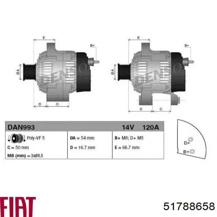 51788658 Fiat/Alfa/Lancia alternador