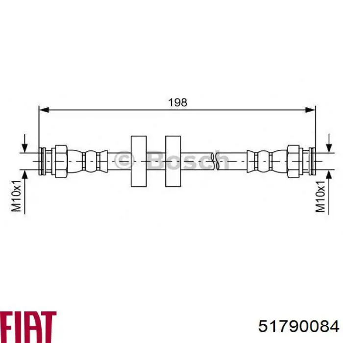 51790084 Fiat/Alfa/Lancia tubo flexible de frenos trasero