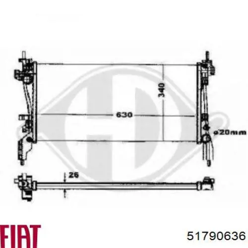 51790636 Fiat/Alfa/Lancia radiador refrigeración del motor