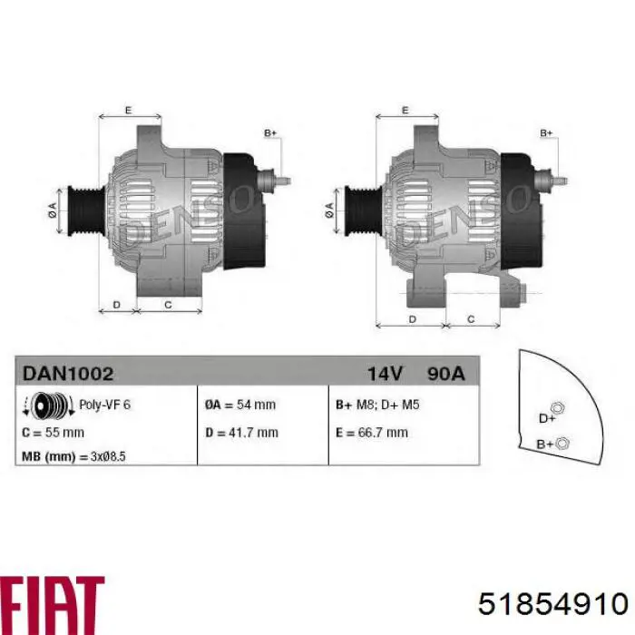 51854910 Fiat/Alfa/Lancia alternador