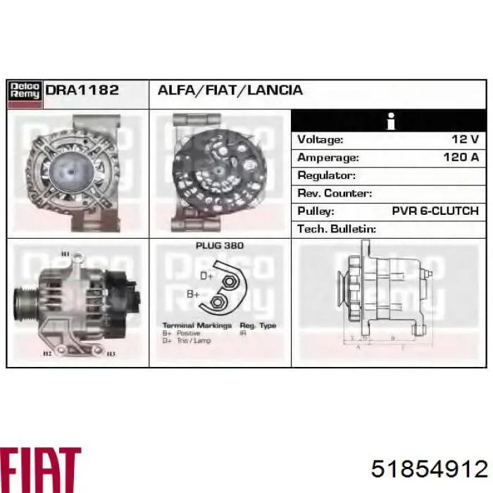 51854912 Fiat/Alfa/Lancia alternador