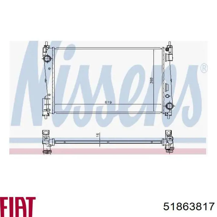 51863817 Fiat/Alfa/Lancia radiador refrigeración del motor