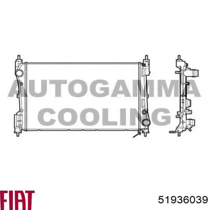 51936039 Fiat/Alfa/Lancia radiador refrigeración del motor