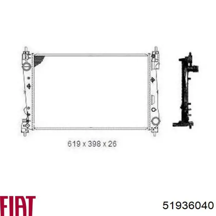 51936040 Fiat/Alfa/Lancia radiador refrigeración del motor