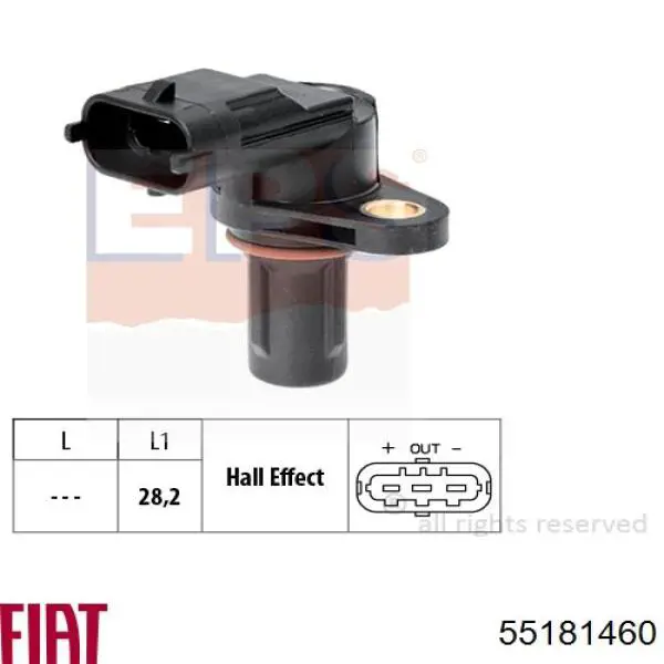 55181460 Fiat/Alfa/Lancia sensor de posición del árbol de levas