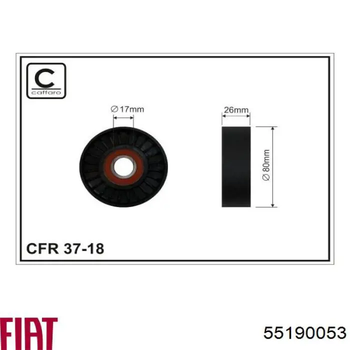 60813307 Fiat/Alfa/Lancia tensor de correa, correa poli v