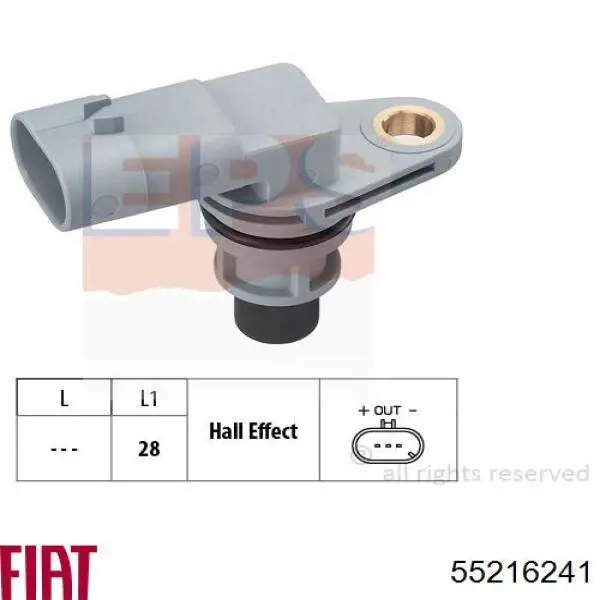 55216241 Fiat/Alfa/Lancia sensor de posición del árbol de levas