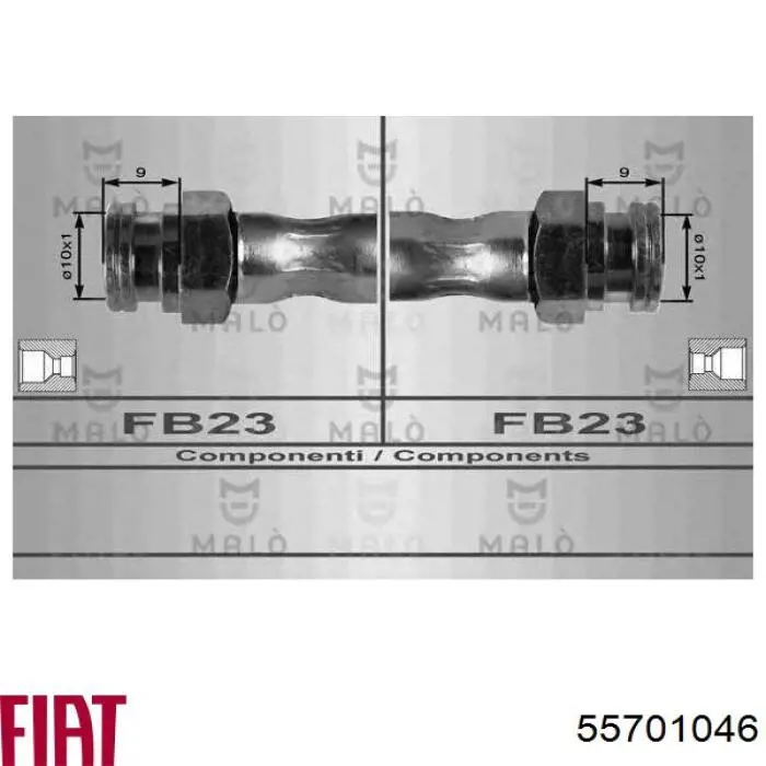 55701046 Fiat/Alfa/Lancia tubo flexible de frenos trasero