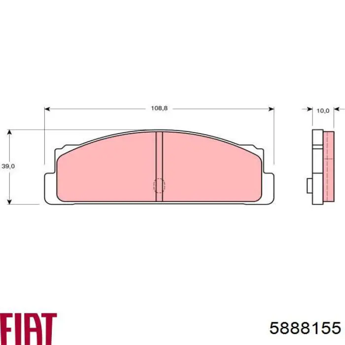 5888155 Fiat/Alfa/Lancia pastillas de freno traseras