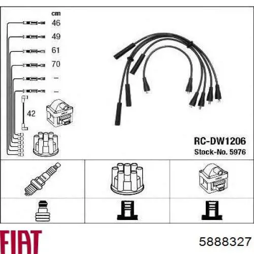 5888327 Fiat/Alfa/Lancia juego de cables de encendido