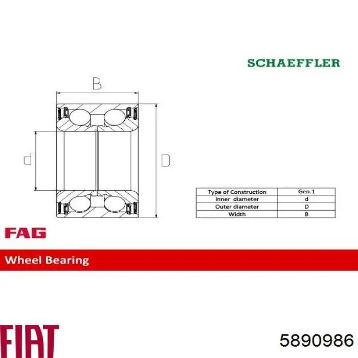 5890986 Fiat/Alfa/Lancia cojinete de rueda delantero