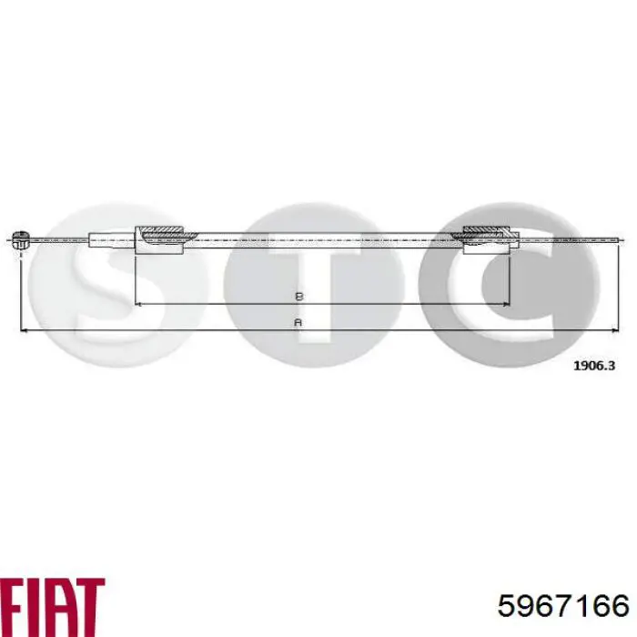  Cable de apertura de capó del motor para Fiat Uno 146A