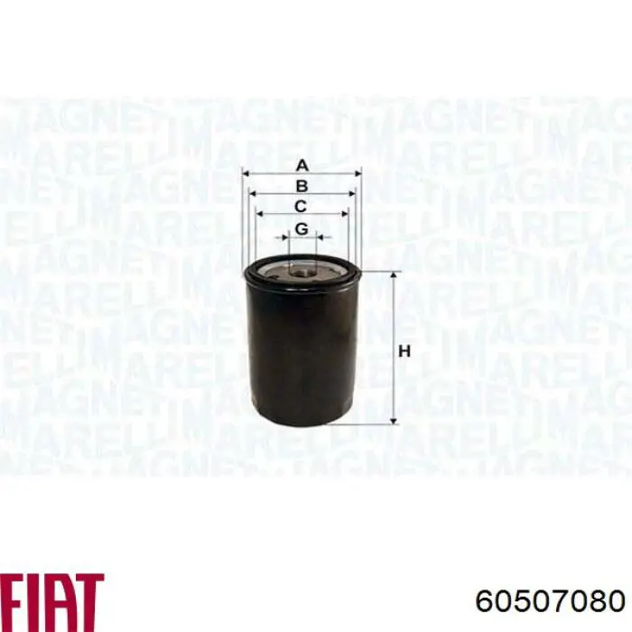 60507080 Fiat/Alfa/Lancia filtro de aceite