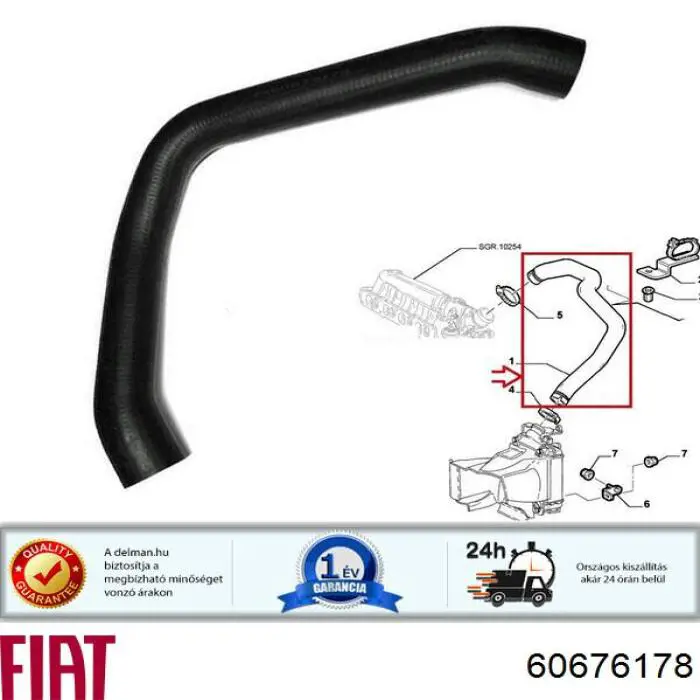 60676178 Fiat/Alfa/Lancia tubo flexible de aire de sobrealimentación