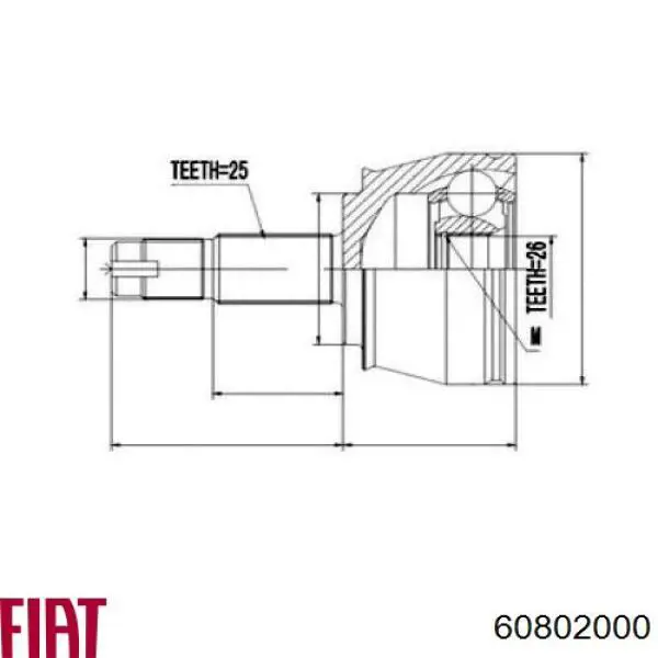 60802000 Fiat/Alfa/Lancia junta homocinética exterior delantera