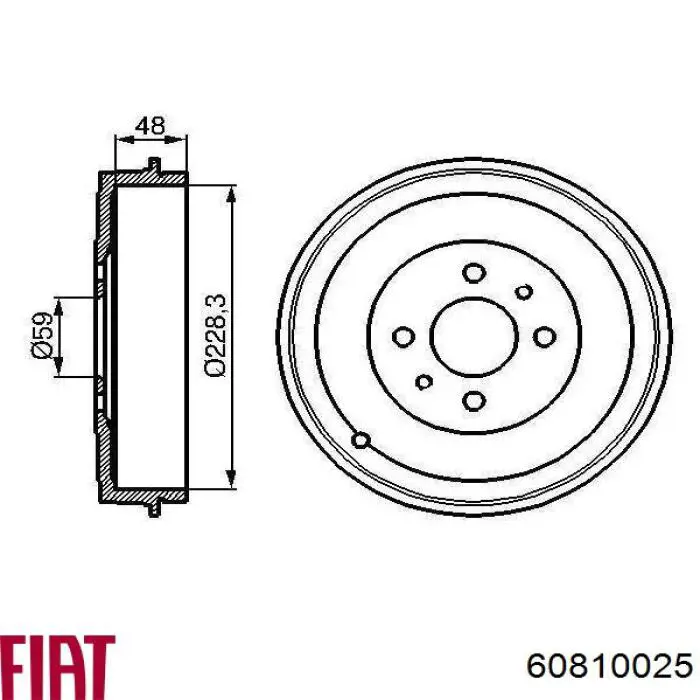 60810025 Fiat/Alfa/Lancia freno de tambor trasero