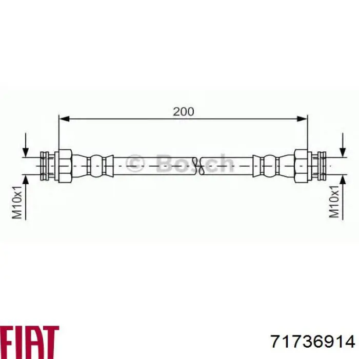 0005944002 Fiat/Alfa/Lancia tubo flexible de frenos trasero