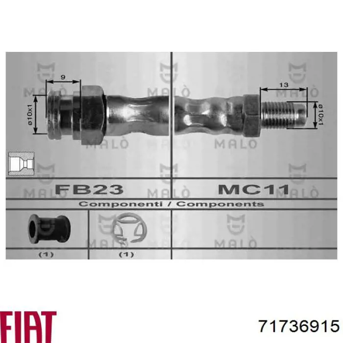 71736915 Fiat/Alfa/Lancia latiguillo de freno delantero