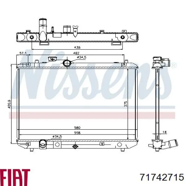 71742715 Fiat/Alfa/Lancia juego de fuelles, árbol de transmisión delantero