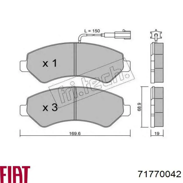 71770042 Fiat/Alfa/Lancia pastillas de freno delanteras