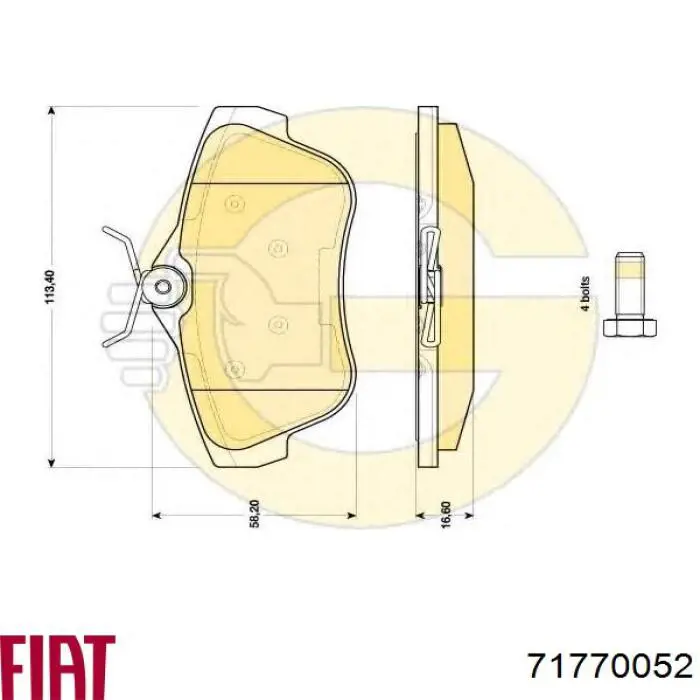 71770052 Fiat/Alfa/Lancia pastillas de freno traseras