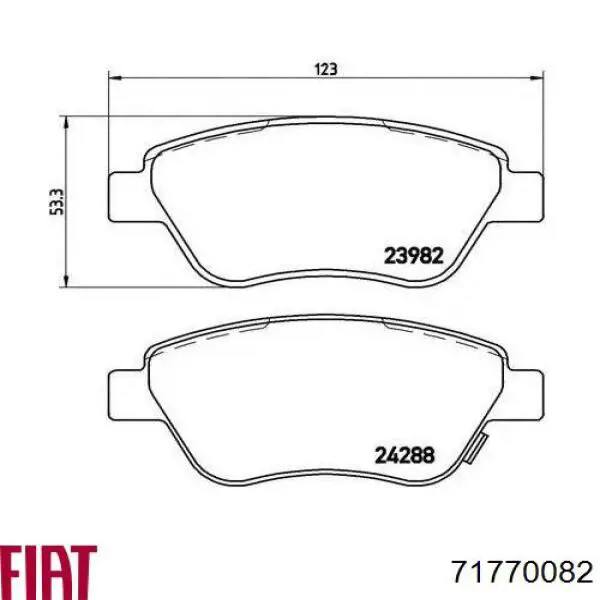 71770082 Fiat/Alfa/Lancia pastillas de freno delanteras