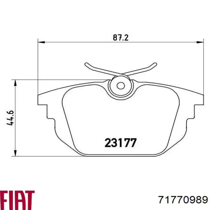 71770989 Fiat/Alfa/Lancia pastillas de freno traseras