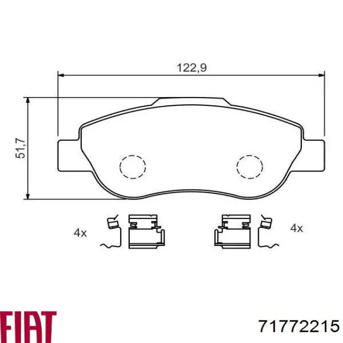 71772215 Fiat/Alfa/Lancia pastillas de freno delanteras