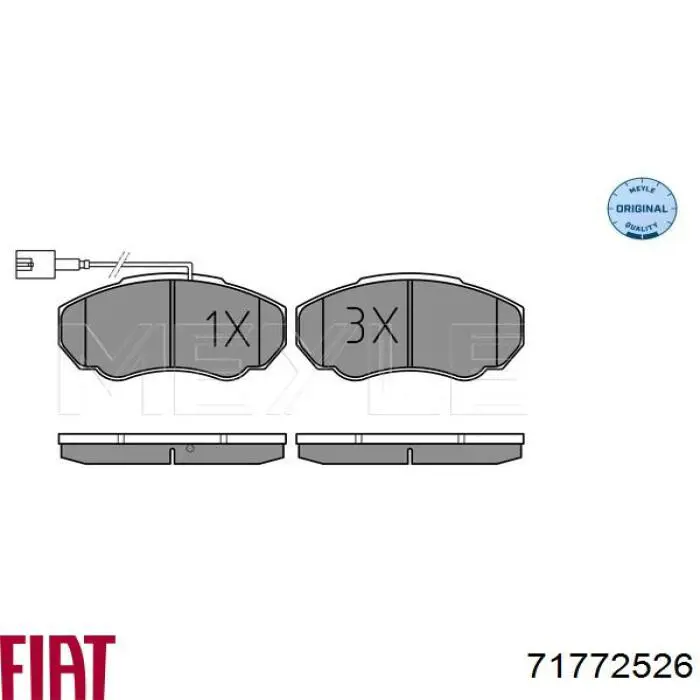 71772526 Fiat/Alfa/Lancia pastillas de freno delanteras