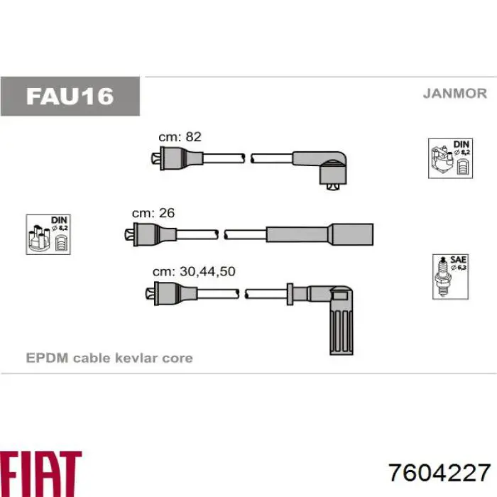 7604227 Fiat/Alfa/Lancia juego de cables de encendido