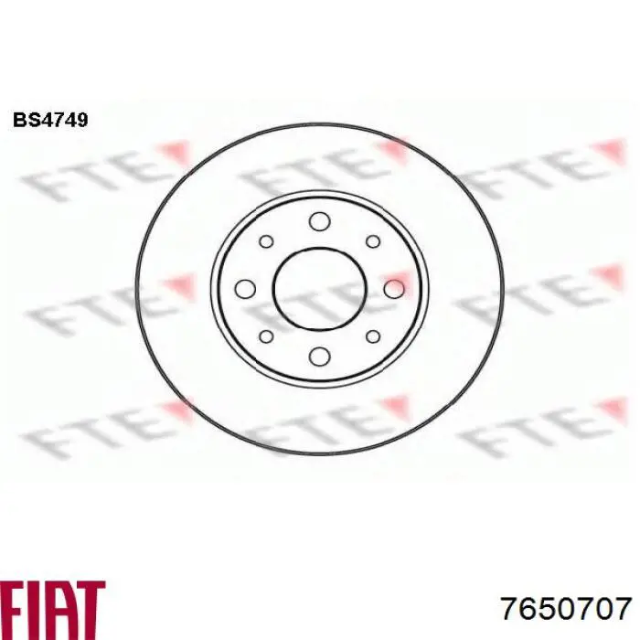 7650707 Fiat/Alfa/Lancia freno de disco delantero