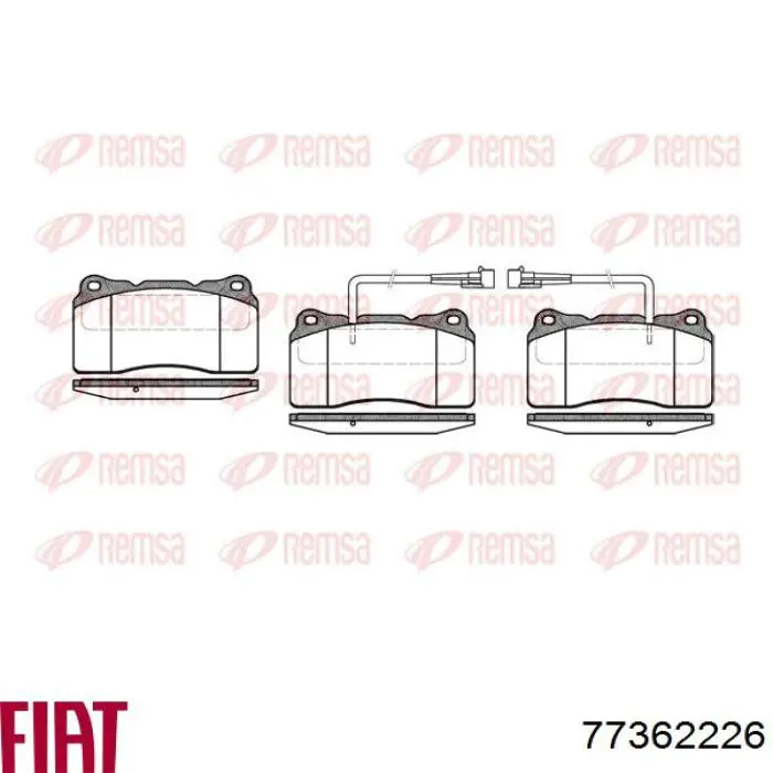 77362226 Fiat/Alfa/Lancia pastillas de freno delanteras