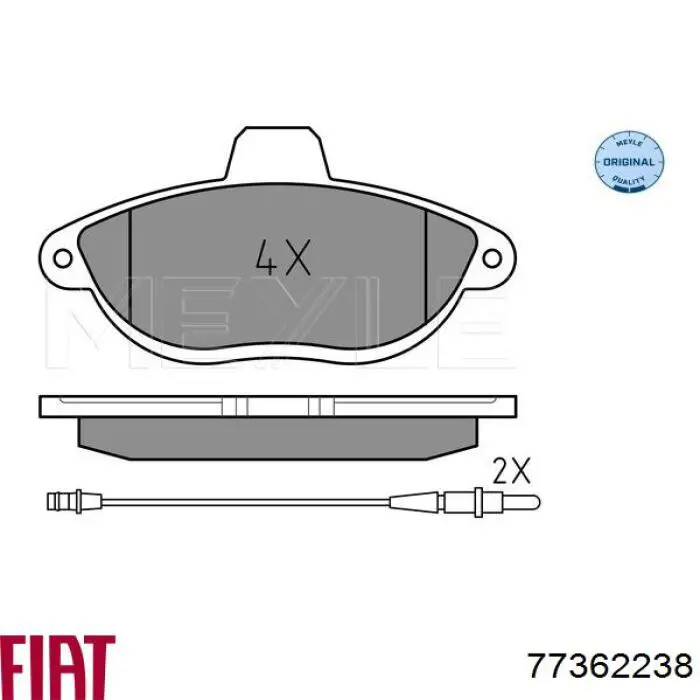 77362238 Fiat/Alfa/Lancia pastillas de freno delanteras