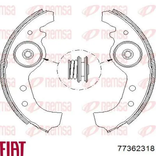 77362318 Fiat/Alfa/Lancia zapatas de frenos de tambor traseras