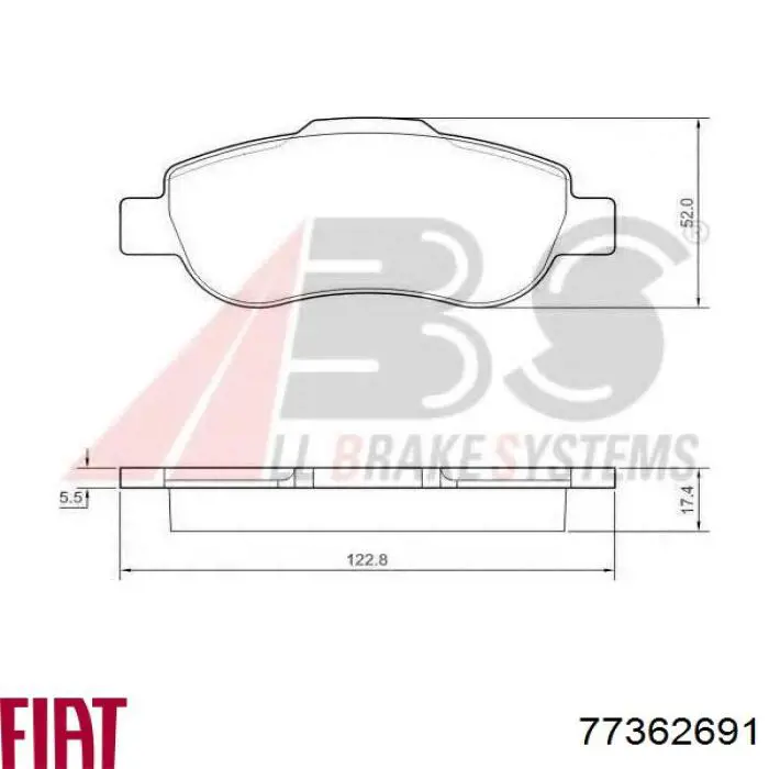 77362691 Fiat/Alfa/Lancia pastillas de freno delanteras