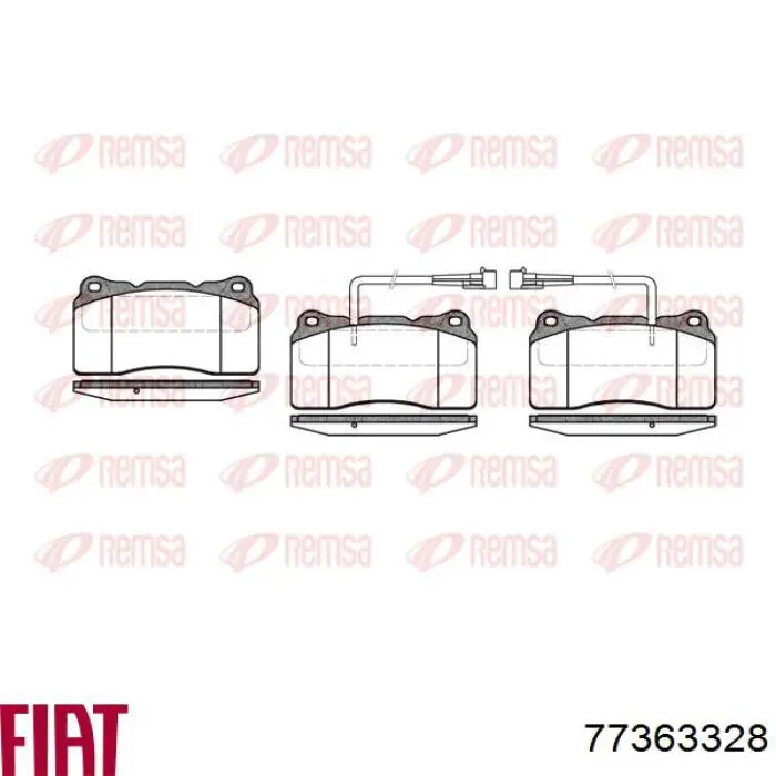 77363328 Fiat/Alfa/Lancia pastillas de freno delanteras