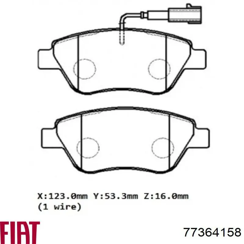 77364158 Fiat/Alfa/Lancia pastillas de freno delanteras