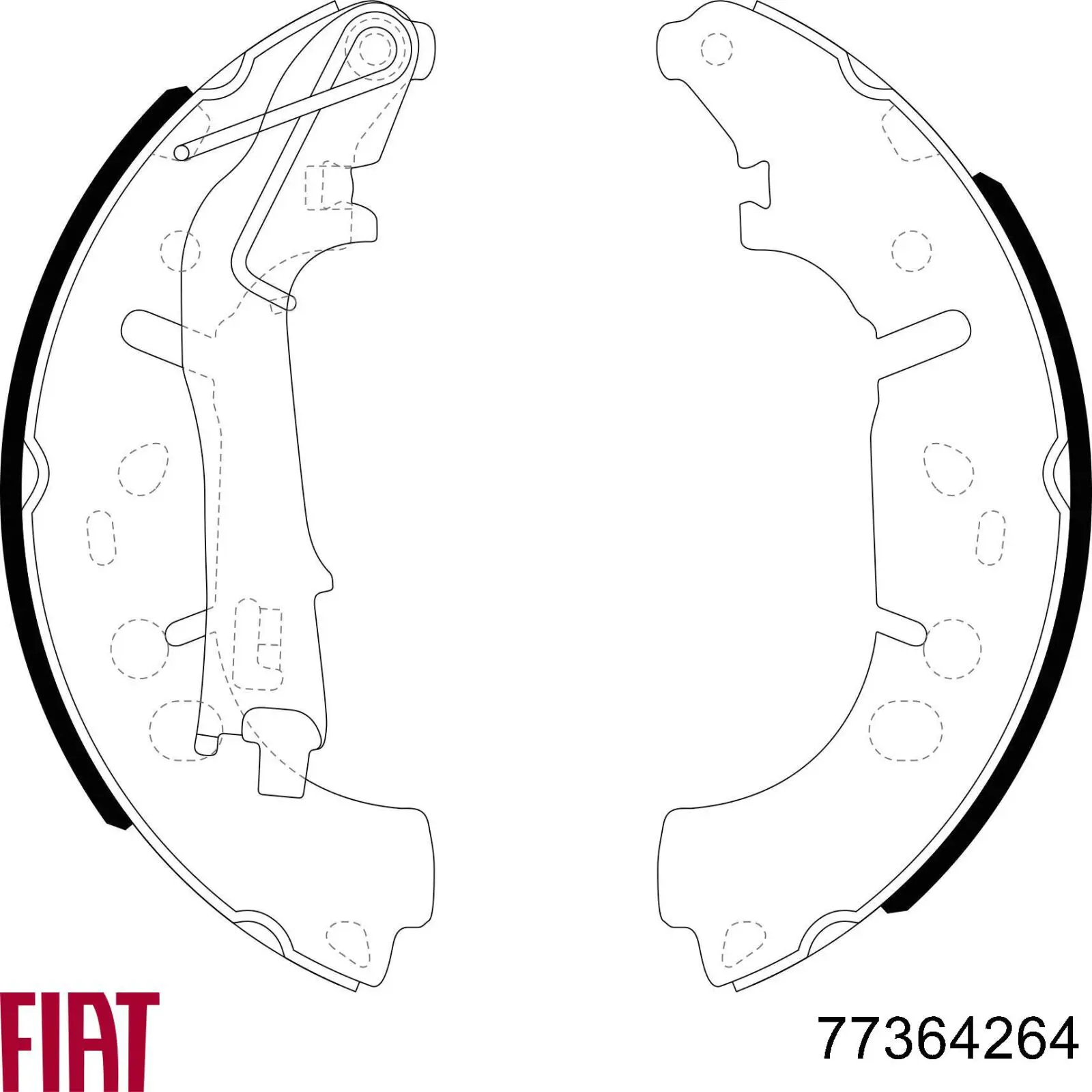 77364264 Fiat/Alfa/Lancia zapatas de frenos de tambor traseras