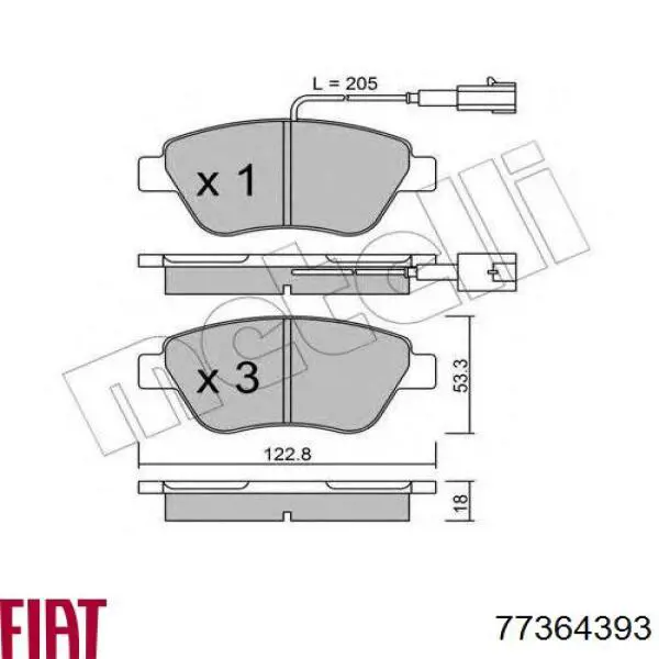 77364393 Fiat/Alfa/Lancia pastillas de freno delanteras