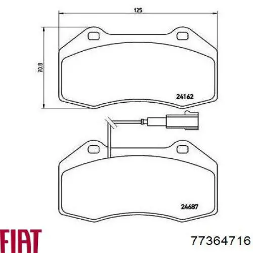 77364716 Fiat/Alfa/Lancia pastillas de freno delanteras