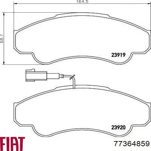 77364859 Fiat/Alfa/Lancia pastillas de freno delanteras