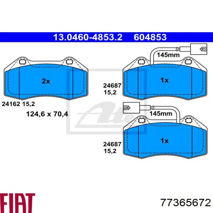 77365672 Fiat/Alfa/Lancia pastillas de freno delanteras