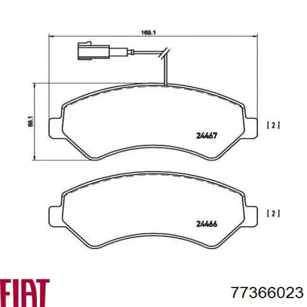 77366023 Fiat/Alfa/Lancia pastillas de freno delanteras