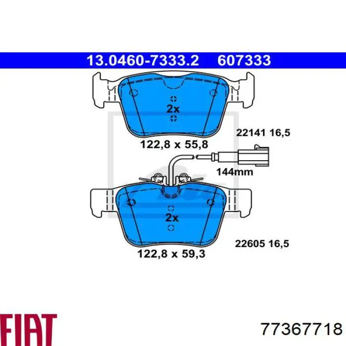 77367718 Fiat/Alfa/Lancia pastillas de freno traseras