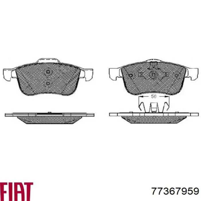 77367959 Fiat/Alfa/Lancia pastillas de freno delanteras